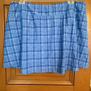 Talbots Blue Checkered Swim skirt
